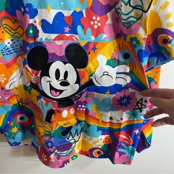 Disney Parks Pride Spirit Jersey NEW XS Colorful Rainbow LGBTQ Mickey Mouse - Picture 3 of 8